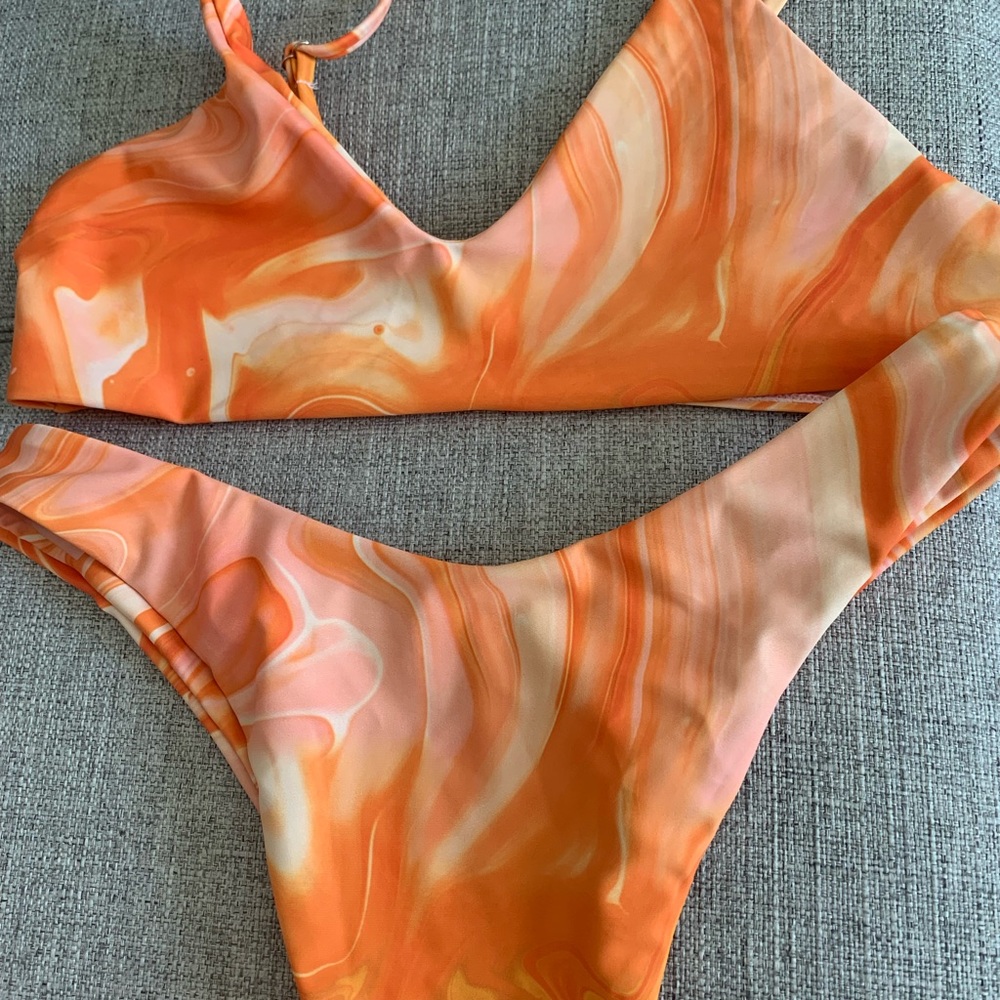 2 orange bathing suits; never worn